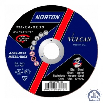 Диск отрезной по металлу 125х1,6x22,23 мм NORTON VULCAN купить в Караганде
