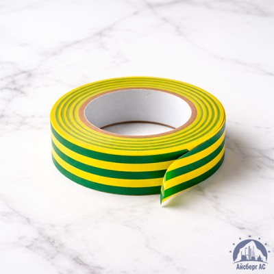 Лента изоляционная ПВХ (Полимерпак) 20 мм желто-зеленая купить в Караганде